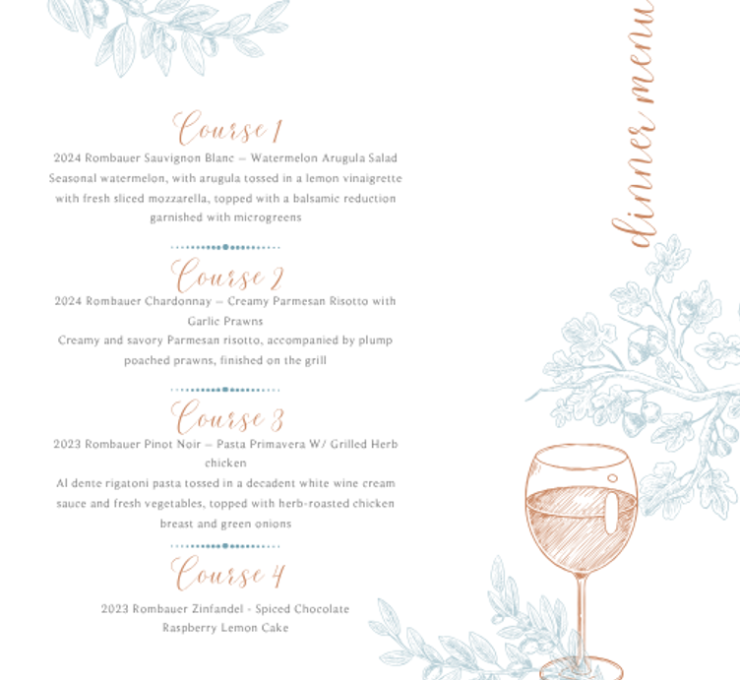 Rombauer Vineyards 4-Course Wine Dinner